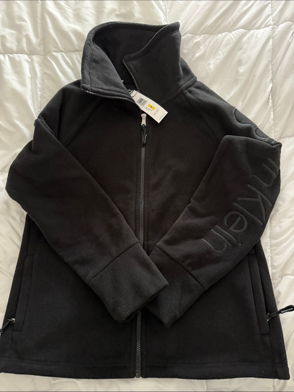 Calvin Klein Black Zip-Up Fleece Jacket